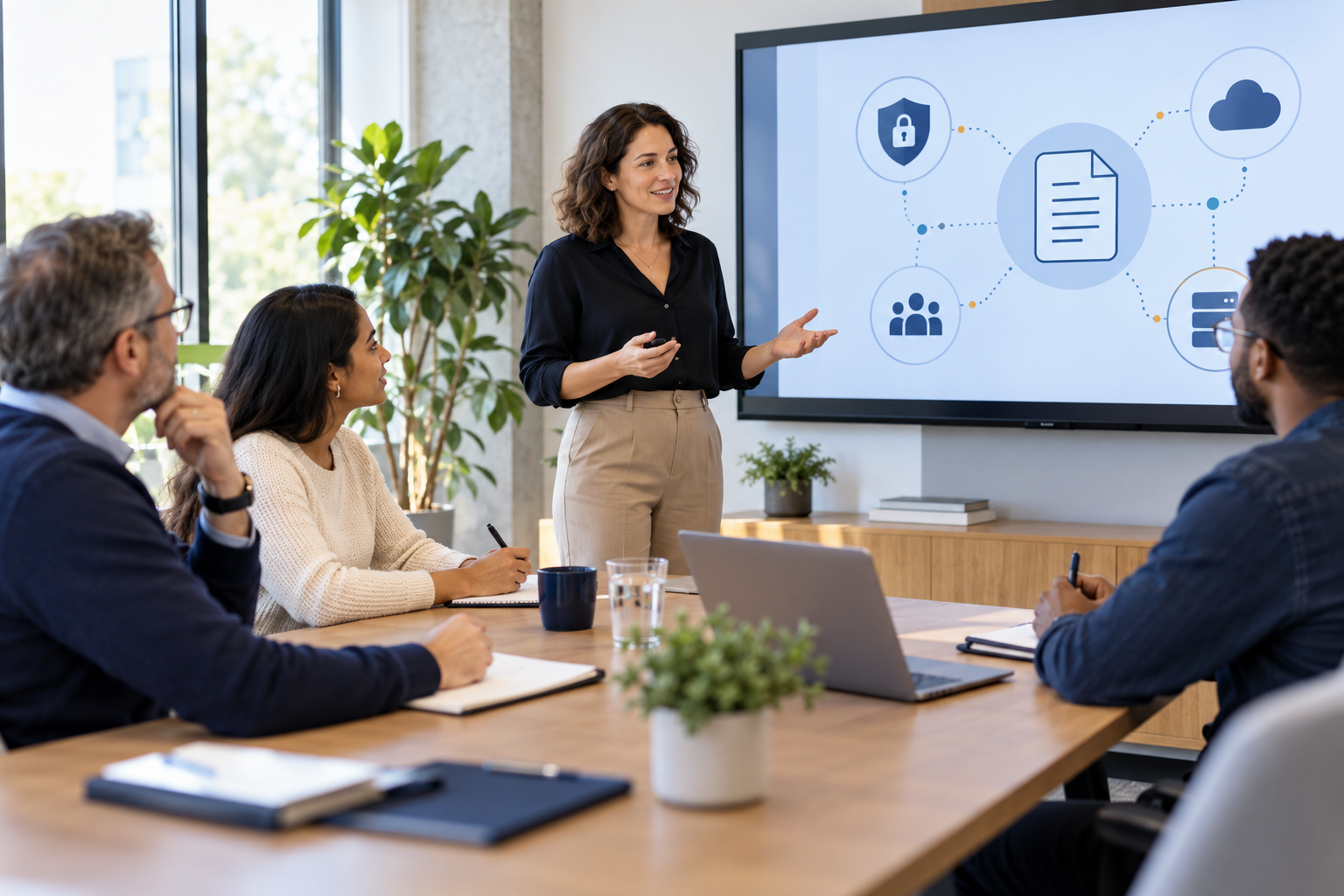 Employees taking part in workplace training